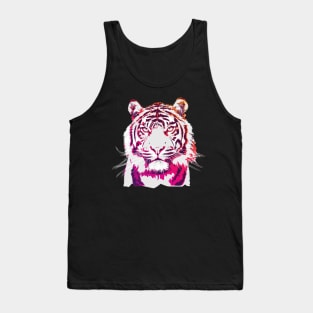 Cool Pink and Orange Sunset White Tiger Tank Top